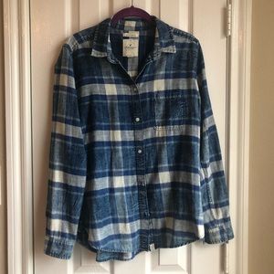 blue plaid boyfriend shirt